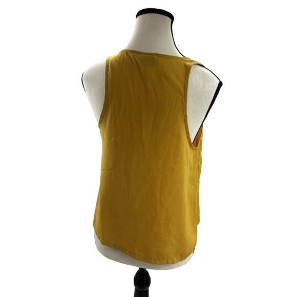 Paper Crane Womens Size S Tank Top Yellow Button Front Sleeveless Casual Blouse - Picture 4 of 6